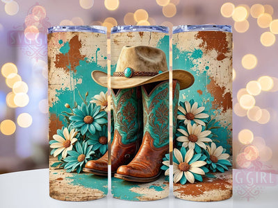Western Cowboy Floral Dream 20oz Tumbler, Cowboy Floral, Western Dream, Rustic Theme, Sublimation Wrap, 20oz Tumbler, Vintage Aesthetic, Country Charm Sublimation SvggirlplusArt 