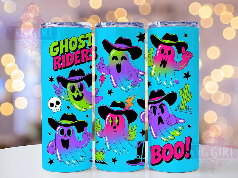 Western Cowboy Ghost Halloween Tumbler, Cowboy Halloween Cup, 20Oz Sublimation Wrap, Spooky Rodeo Drinkware, Haunted Cowboy Gift, Skeleton Rider Mug Design, Rustic Halloween Tumbler Sublimation SvggirlplusArt 