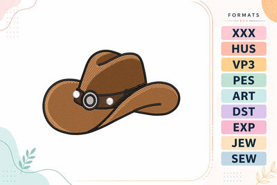 Western Cowboy Hat Embroidery Design Embroidery/Applique DESIGNS sg embroidery 