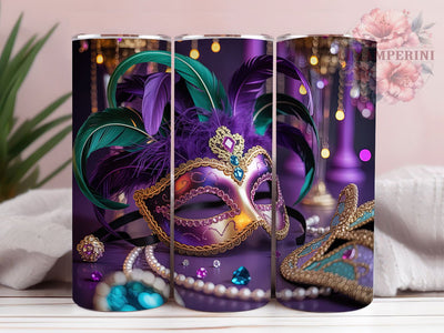 Western Cowboy Mardi Gras Tumbler, Carnival Cowboy Wrap, Festive Beads Cup, 20oz Sublimation Wrap, Stylish Western Mardi Gras Tumbler, Artistic Carnival Design Cup, Cowboy Party Theme Wrap Sublimation Li Zamperini 