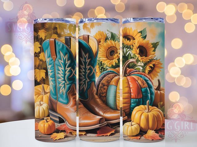 Western Cowboy Rustic Fall Tumbler, Cowboy Tumbler, Rustic Autumn, 20Oz Tumbler Wrap, Sublimation Drinkware, Country Style, Rodeo Vibes Sublimation SvggirlplusArt 