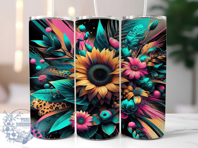 Western Cowboy Sunflower 20oz Tumbler, Cowboy Sunflower Tumbler Wrap, 20oz Sublimation Tumbler, Rustic Floral Tumbler, Boho Western Tumbler, Country Sunflower Design, Cowgirl Tumbler Sublimation ToriDesigns 