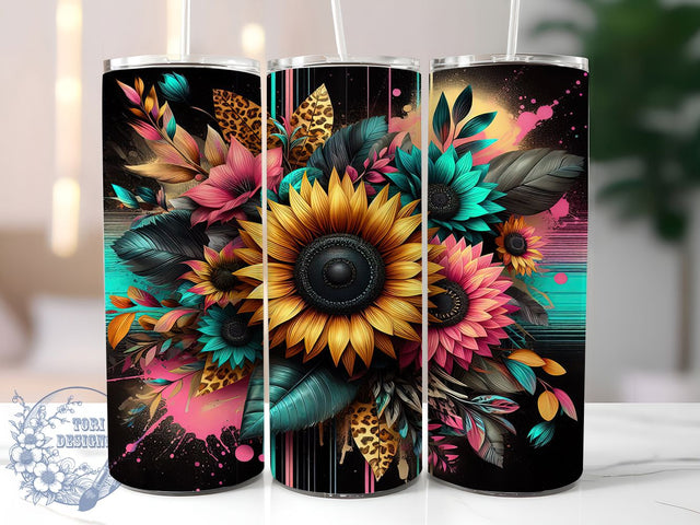 Western Cowboy Sunflower 20oz Tumbler, Cowboy Sunflower Tumbler Wrap, 20oz Sublimation Tumbler, Rustic Floral Tumbler, Boho Western Tumbler, Country Sunflower Design, Cowgirl Tumbler Sublimation ToriDesigns 