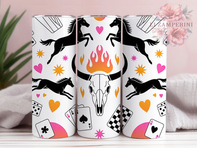 Western Cowboy Valentine Tumbler, Skull Cow Wrap, Rustic Cowboy Love Cup, 20oz Sublimation Wrap, Stylish Western Design Tumbler, Artistic Skull Heart Cup, Whimsical Cowboy Valentine Theme Wrap Sublimation Li Zamperini 