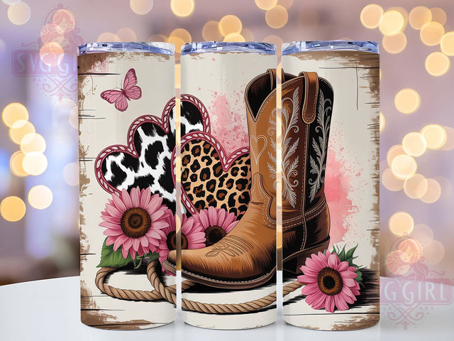 Western Cowboy Valentine Tumbler, Valentine Theme, Cowboy Love, Sublimation Art, 20oz Tumbler, Rustic Design, Romantic Wrap Sublimation SvggirlplusArt 