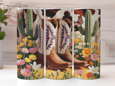 Western Cowgirl Boots Tumbler, Western Theme, Country Style, Rodeo Design, Rustic Fashion, Tumbler Wrap, Sublimation Design, 20oz Tumbler, Western Artwork Sublimation Lara' s Designs 