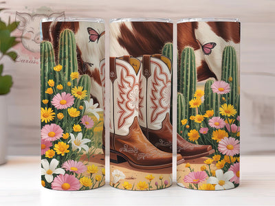 Western Cowgirl Boots Tumbler, Western Theme, Country Style, Rodeo Design, Rustic Fashion, Tumbler Wrap, Sublimation Design, 20oz Tumbler, Western Artwork Sublimation Lara' s Designs 