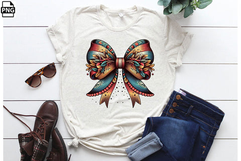 Western Cowgirl Bow Coquette PNG Bundle Printable File Sublimation Creativedesigntee 