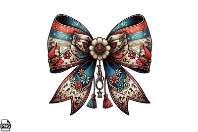 Western Cowgirl Bow Coquette PNG Printable File Sublimation Creativedesigntee 