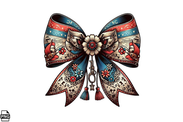 Western Cowgirl Bow Coquette PNG Printable File Sublimation Creativedesigntee 