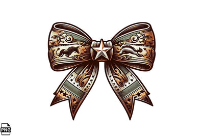 Western Cowgirl Bow Coquette PNG Printable File Sublimation Creativedesigntee 