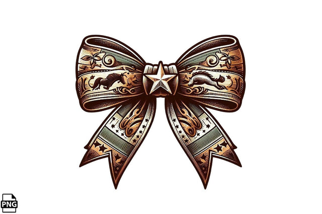 Western Cowgirl Bow Coquette PNG Printable File Sublimation Creativedesigntee 
