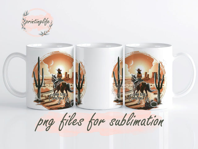 Western Cowgirl, Cactus Desert, Horse Breath Dragonfly Mug Wrap Design, Instant Digital Design Download Mug Wrap Design, Mug Design PNG Sublimation PrintingLife 