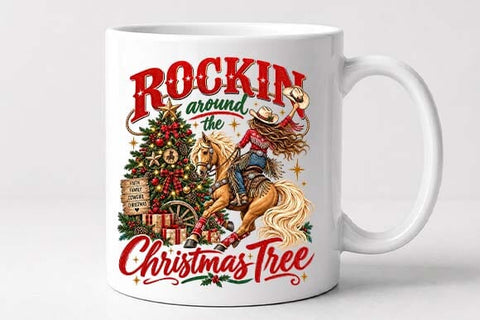 Western Cowgirl Christmas Tree Holiday Design SVG BillahCrafts 