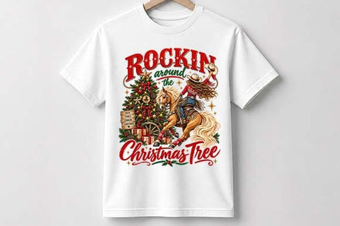 Western Cowgirl Christmas Tree Holiday Design SVG BillahCrafts 