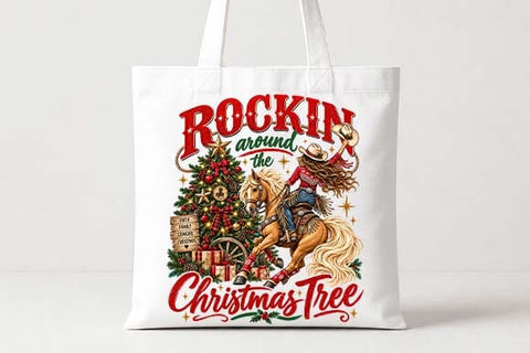 Western Cowgirl Christmas Tree Holiday Design SVG BillahCrafts 
