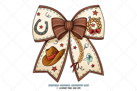 Western Cowgirl Coquette Bow Clipart, western cowgirl bow, coquette bow clipart, rodeo theme bow, cowgirl design art, digital bow design, rustic western bow, country bow art, western design clipart Sublimation FloridPrintables 