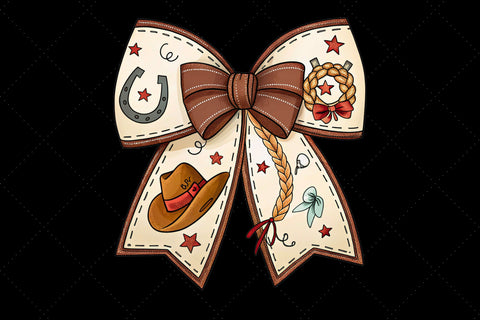 Western Cowgirl Coquette Bow Clipart, western cowgirl bow, coquette bow clipart, rodeo theme bow, cowgirl design art, digital bow design, rustic western bow, country bow art, western design clipart Sublimation FloridPrintables 