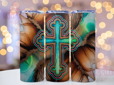 Western Cowgirl Faith Tumbler, Cross Symbol, Rustic Faith Design, Country Charm, Spiritual Theme, Cowgirl Aesthetic, 20Oz Tumbler, Sublimation Wrap Sublimation SvggirlplusArt 