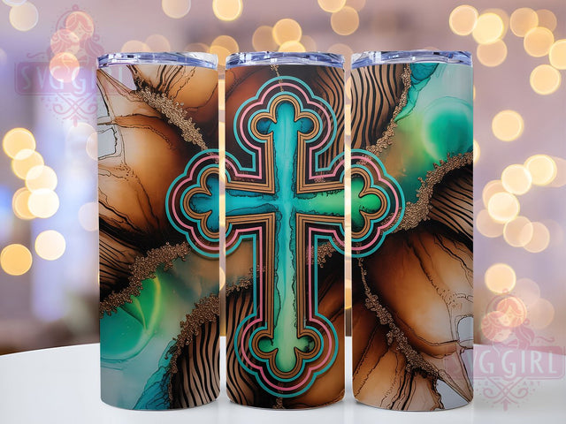 Western Cowgirl Faith Tumbler, Cross Symbol, Rustic Faith Design, Country Charm, Spiritual Theme, Cowgirl Aesthetic, 20Oz Tumbler, Sublimation Wrap Sublimation SvggirlplusArt 