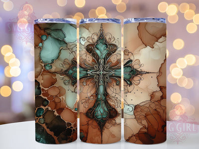 Western Cowgirl Faith Tumbler, Cross Symbol, Rustic Faith Design, Country Charm, Spiritual Theme, Cowgirl Aesthetic, 20Oz Tumbler, Sublimation Wrap Sublimation SvggirlplusArt 
