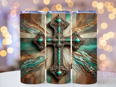 Western Cowgirl Faith Tumbler, Cross Symbol, Rustic Faith Design, Country Charm, Spiritual Theme, Cowgirl Aesthetic, 20Oz Tumbler, Sublimation Wrap Sublimation SvggirlplusArt 