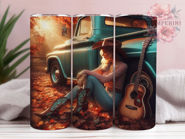 Western Cowgirl Fall Tumbler Wrap, Western Fall Tumbler Png, 20oz Skinny Tumbler, Country Music Tumbler, Fall Guitar Tumbler, Southern Tumbler Png, Sublimation Design Download Sublimation Li Zamperini 