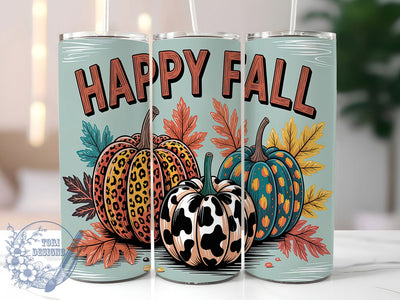 Western Cowgirl Happy Fall Tumbler, Happy Fall Wrap, Cowgirl Autumn Cup, 20oz Western Tumbler, Rustic Fall Sublimation, Country Girl Fall Mug, Fall Vibes Western Design Sublimation ToriDesigns 
