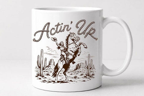 Western Cowgirl Horse PNG Actin Up Rodeo Sublimation PNG SVG BillahCrafts 