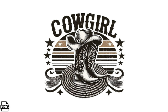 Western Cowgirl PNG Printable File Sublimation Creativedesigntee 