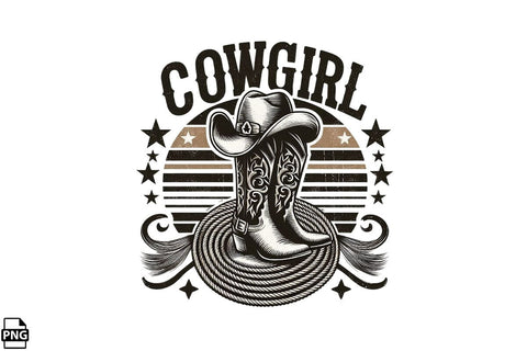 Western Cowgirl PNG Printable File Sublimation Creativedesigntee 