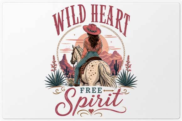Western Cowgirl PNG | Wild Heart Free Spirit Digital Download SVG BillahCrafts 