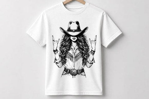 Western Cowgirl Portrait PNG | Cowgirl Sublimation PNG SVG BillahCrafts 