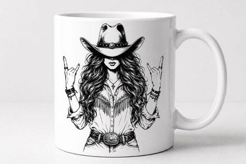 Western Cowgirl Portrait PNG | Cowgirl Sublimation PNG SVG BillahCrafts 