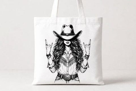 Western Cowgirl Portrait PNG | Cowgirl Sublimation PNG SVG BillahCrafts 