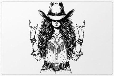 Western Cowgirl Portrait PNG | Cowgirl Sublimation PNG SVG BillahCrafts 