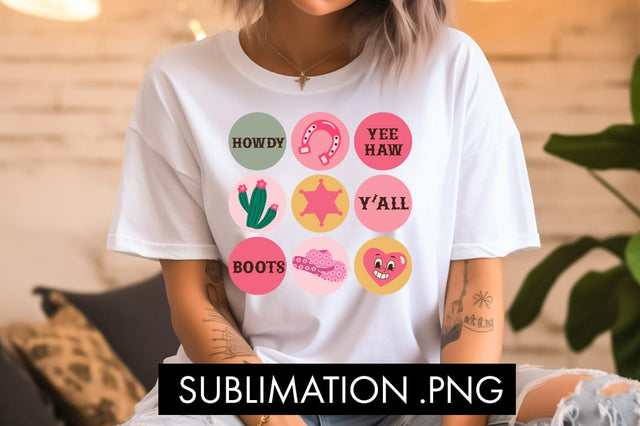 Western Cowgirl Valentine PNG Sublimation Sublimation Freeling Design House 