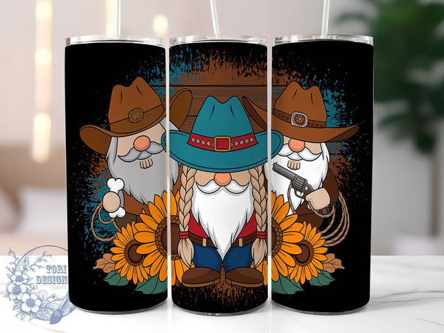 Western Cowhide Gnome 20oz Tumbler, Cowhide Print Tumbler, 20oz Sublimation Tumbler, Rustic Cowboy Tumbler, Country Gnome Tumbler, Farmhouse Tumbler Wrap, Boho Western Tumbler Sublimation ToriDesigns 