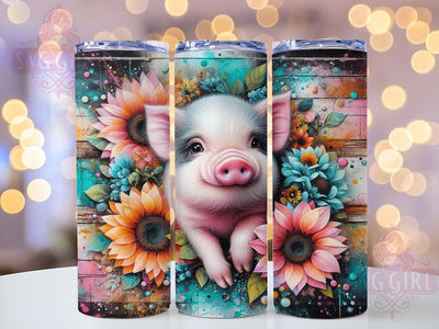 Western Cowhide Pig Tumbler, Cowhide Tumbler, Stylish 20oz Wrap, Sublimation Design, Trendy Gift Idea, Pig Cowhide Wrap, Western Tumbler Sublimation SvggirlplusArt 