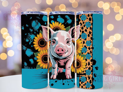 Western Cowhide Pig Tumbler, Cowhide Tumbler, Stylish 20oz Wrap, Sublimation Design, Trendy Gift Idea, Pig Cowhide Wrap, Western Tumbler Sublimation SvggirlplusArt 