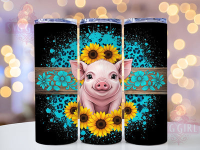 Western Cowhide Pig Tumbler, Cowhide Tumbler, Stylish 20oz Wrap, Sublimation Design, Trendy Gift Idea, Pig Cowhide Wrap, Western Tumbler Sublimation SvggirlplusArt 