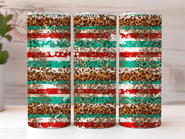 Western Cowhide Serape 20oz Tumbler, Cowhide Tumbler, Leopard Print Tumbler, Serape Tumbler, Southwestern Tumbler, 20oz Sublimation Wrap, Boho Tumbler Sublimation Lara' s Designs 