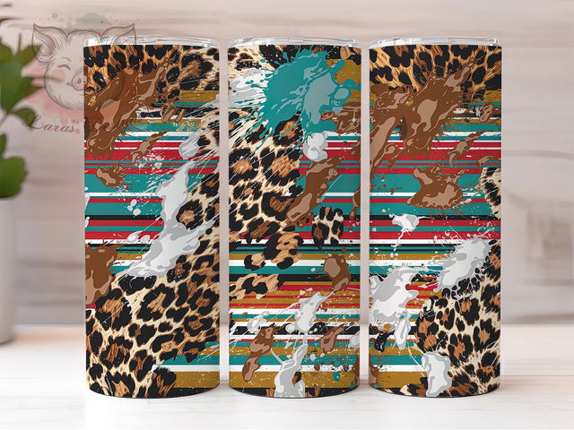 Western Cowhide Serape 20oz Tumbler, Cowhide Tumbler, Leopard Print Tumbler, Serape Tumbler, Southwestern Tumbler, 20oz Sublimation Wrap, Boho Tumbler Sublimation Lara' s Designs 