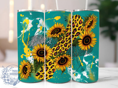Western Cowhide Sunflower Tumbler, Rustic Farm Tumbler, Western Floral Wrap, Country Sunflower Wrap, Whimsical Cowhide Wrap, Sublimation Design, Trendy Gift Idea Sublimation ToriDesigns 