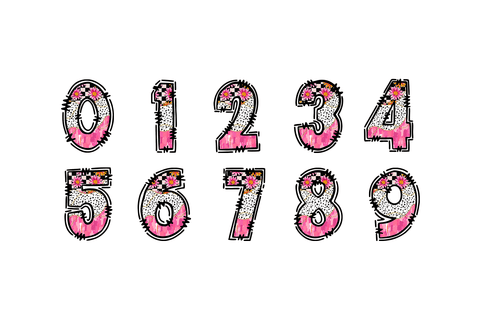 Western Doodle Alphabet PNG, Pink Cow Print Floral Letters Sublimation BijouBay 