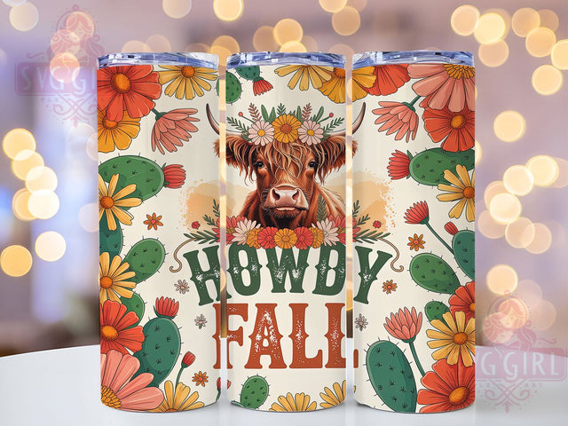 Western Fall Succulent Tumbler, Cow Cactus Design, Autumn Succulent Art, Fall Country Style, Desert Fall Theme, Western Autumn Cup, Southwestern Fall Art Sublimation SvggirlplusArt 
