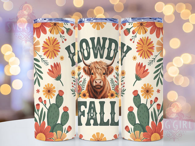 Western Fall Succulent Tumbler, Cow Cactus Design, Autumn Succulent Art, Fall Country Style, Desert Fall Theme, Western Autumn Cup, Southwestern Fall Art Sublimation SvggirlplusArt 