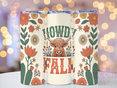 Western Fall Succulent Tumbler, Cow Cactus Design, Autumn Succulent Art, Fall Country Style, Desert Fall Theme, Western Autumn Cup, Southwestern Fall Art Sublimation SvggirlplusArt 