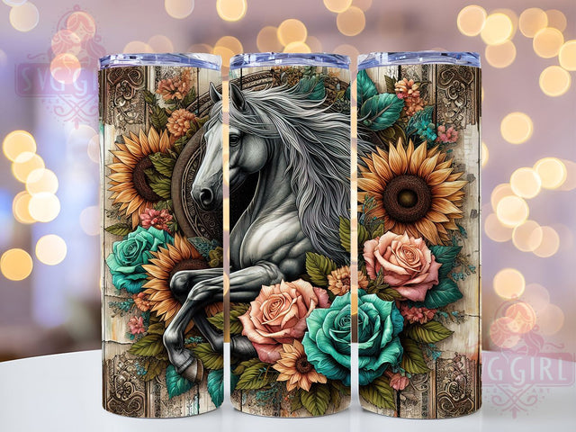 Western Floral Horse Cowgirl Tumbler, Floral Horse Tumbler Wrap, Country Cowgirl Tumbler, 20oz Tumbler Sublimation, Rustic Equestrian Tumbler, Digital Tumbler Wrap, Boho Horse Tumbler Sublimation SvggirlplusArt 