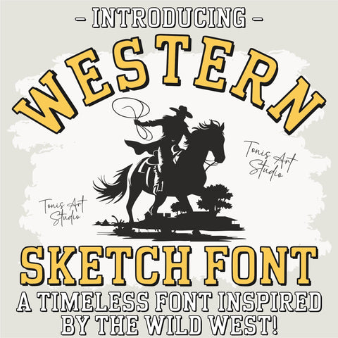 Western Font Bundle - 4 Styles | Rodeo, Trail, Shadow, Sketch | Bold & Regular | Rustic Cowboy Font for Cricut, Silhouette & Design SVG TonisArtStudio 